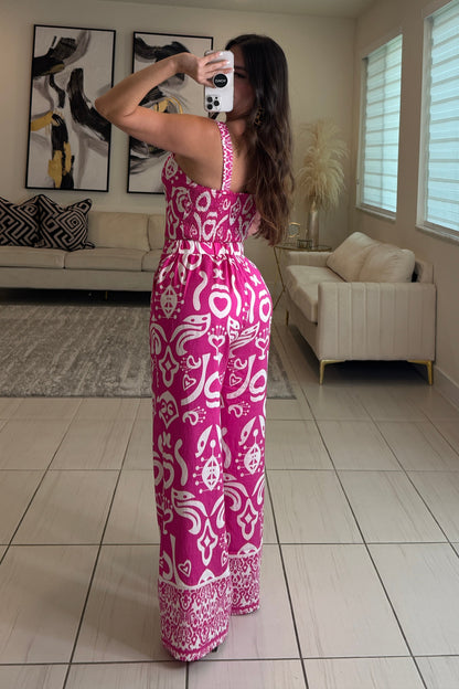 Abstract Muse Abstract Magenta Pants Set