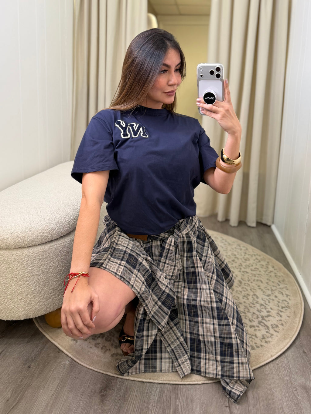 Madison Plaid Asym Skirt