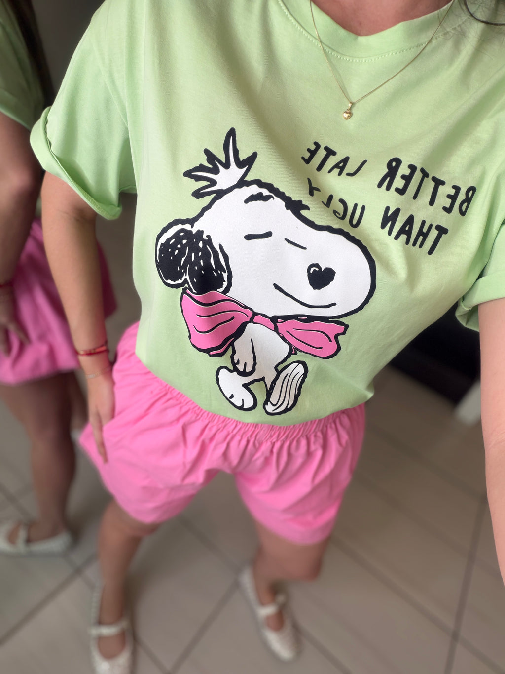 Better Late Than Ugly Green Tshirt