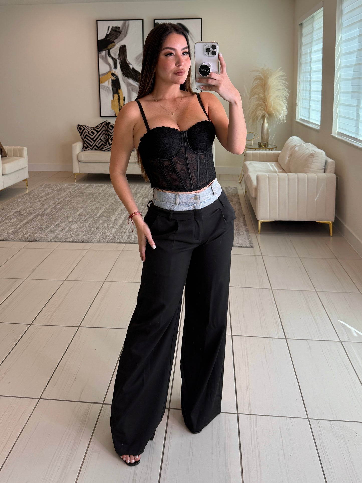 Luxe Serenity Black Corset Top