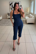 Power Sculpt Denim Capri Jumpsuit