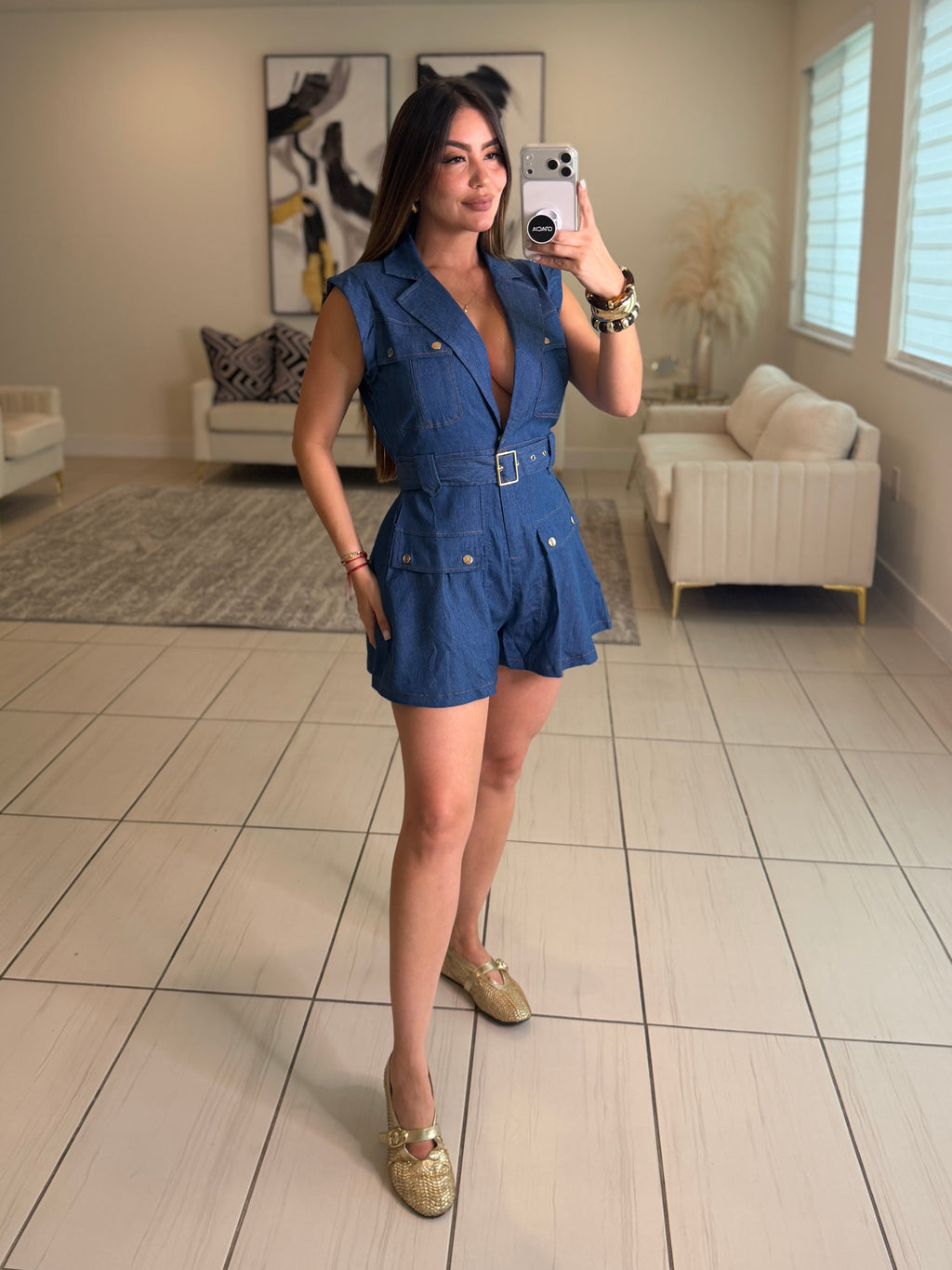 Soft Temptation Denim Romper