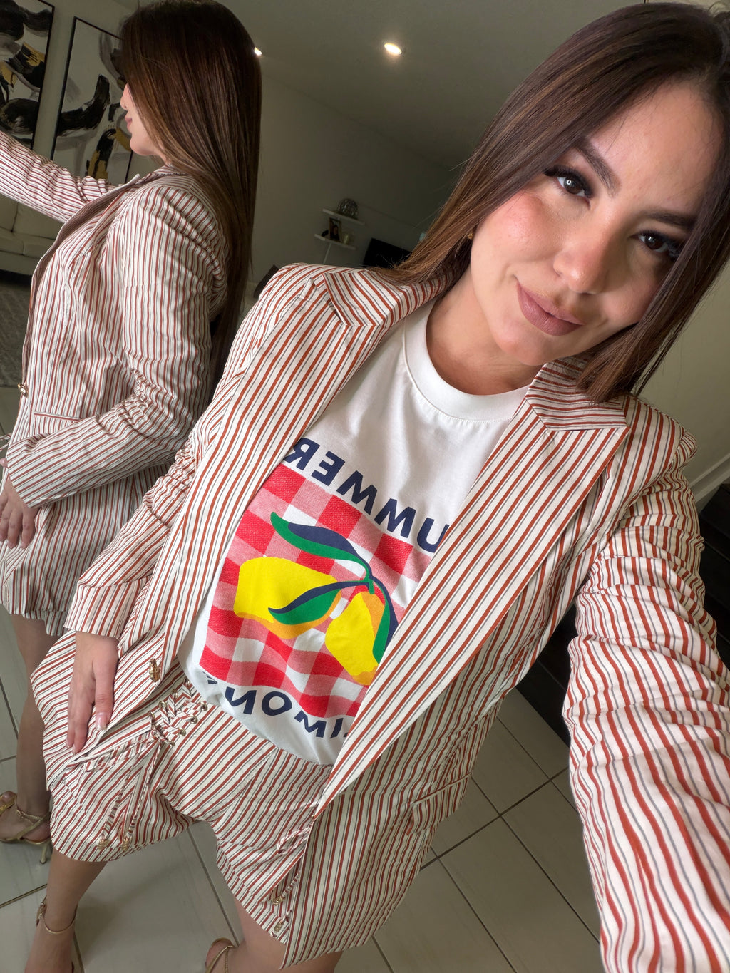 Spring Stripes Blazer and Short Set