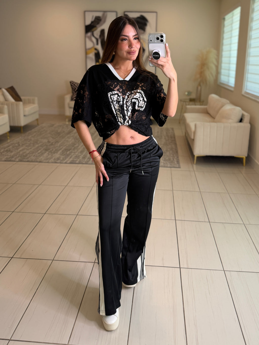 Sporty Chic Black Comfy Pant Set