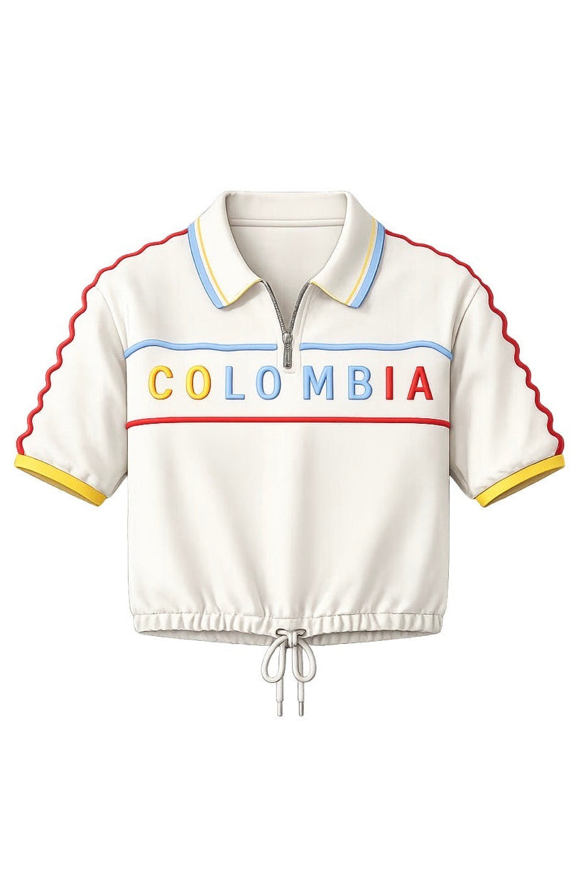 Tri Color Colombia White Tshirt