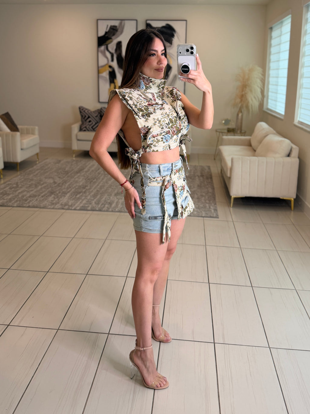 Mediterranean Denim Short Set