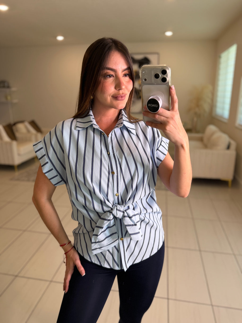 Angelic Stripes Blue Shirt