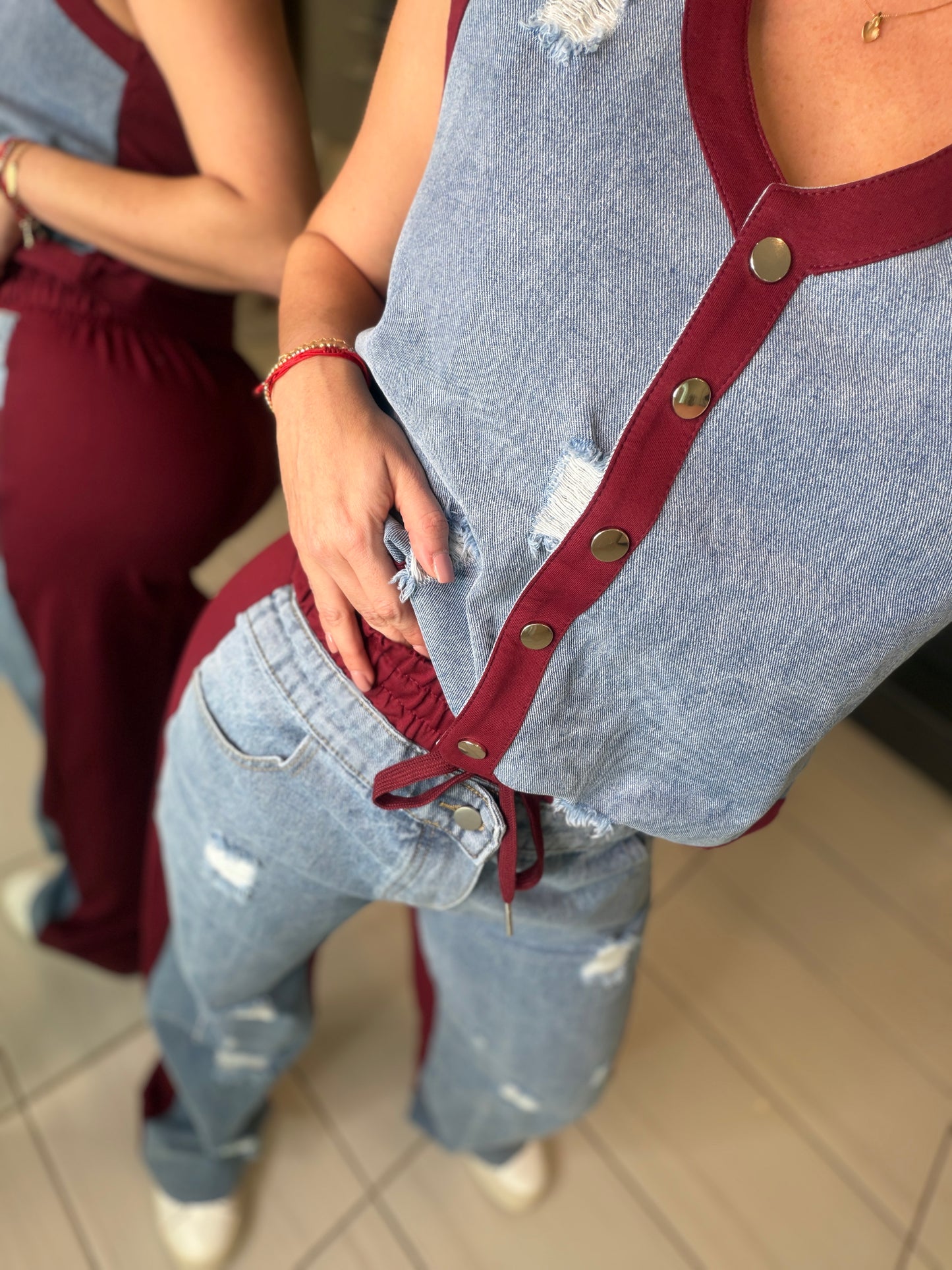 Iconic Wine and Denim Contrast Set