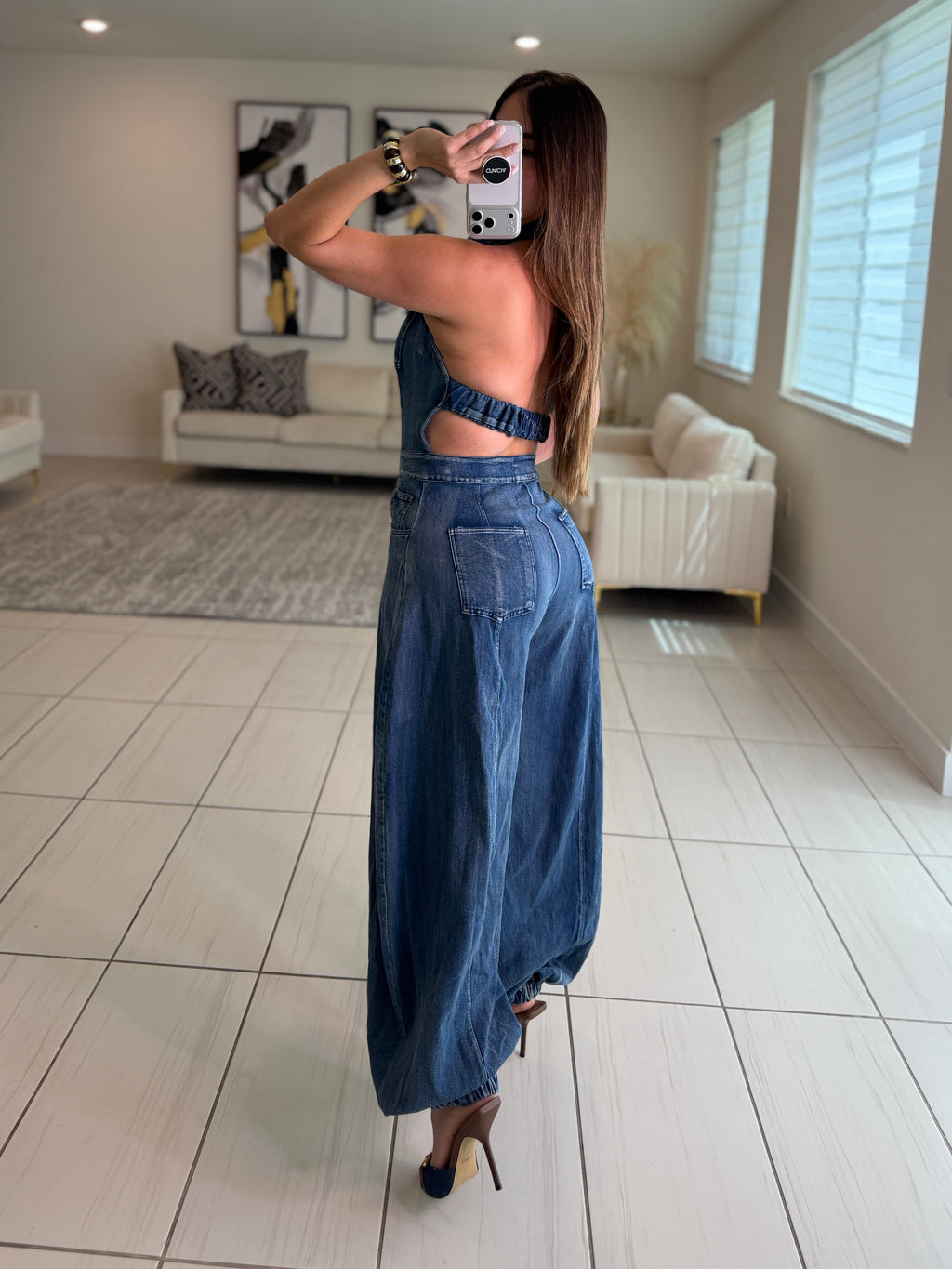 Divine Desire Blue Denim Jumpsuit