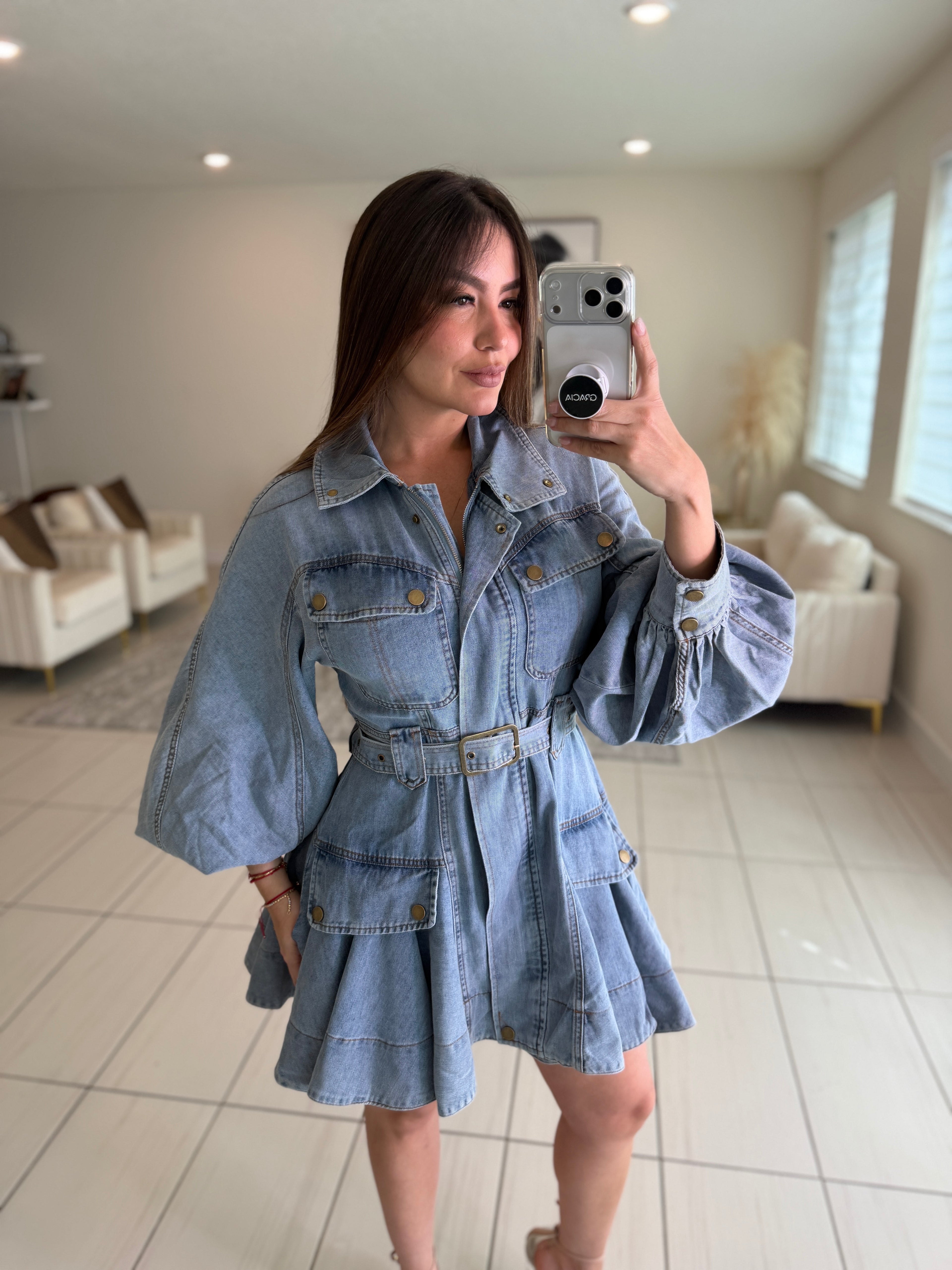 Luna Utility Denim Dress