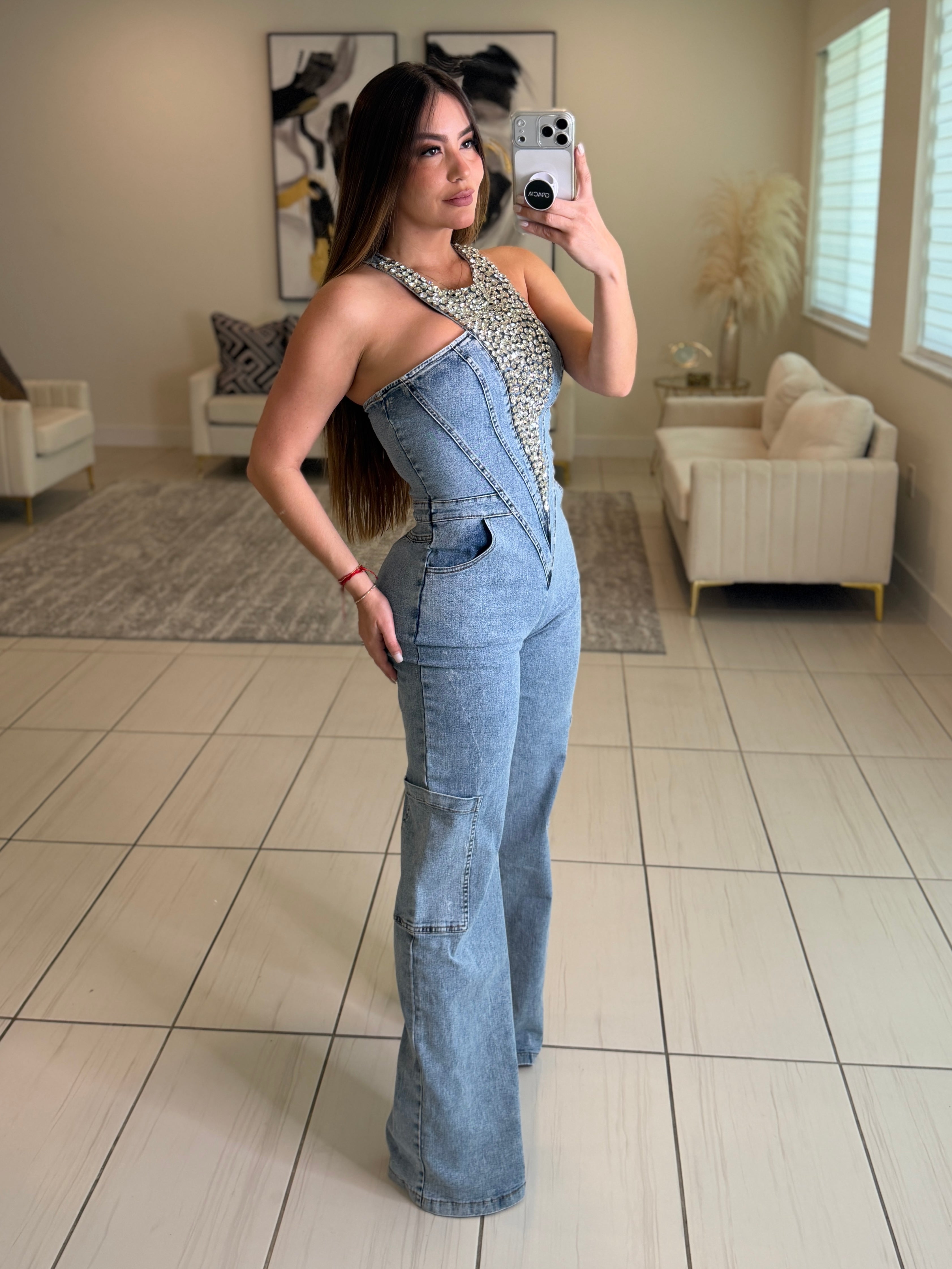Divine Incantation Denim Jumpsuit