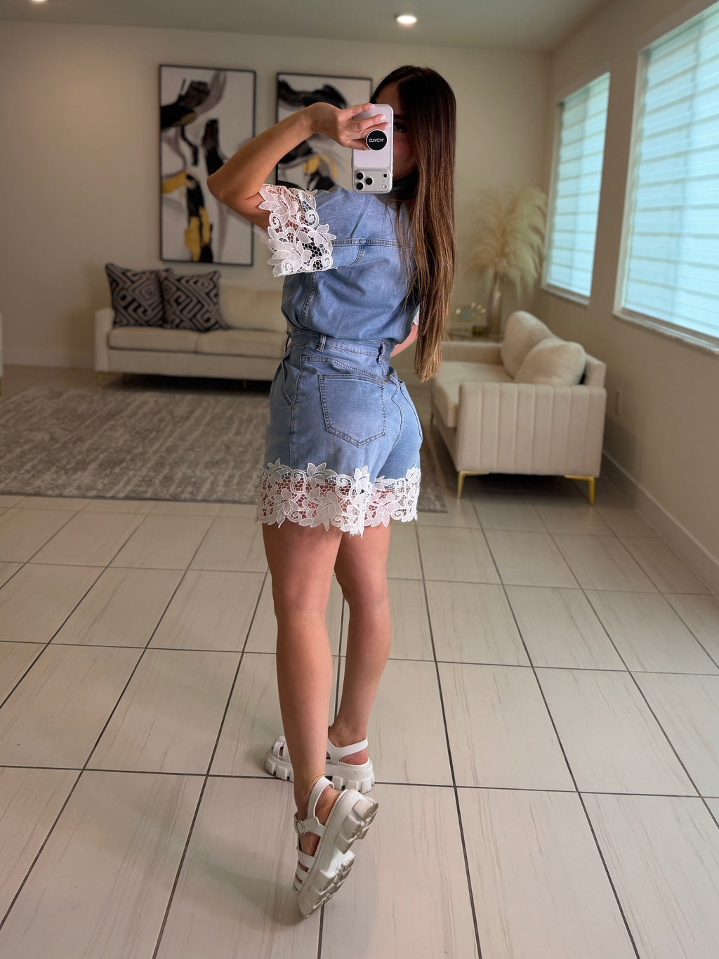 Summer Spicy Denim Romper