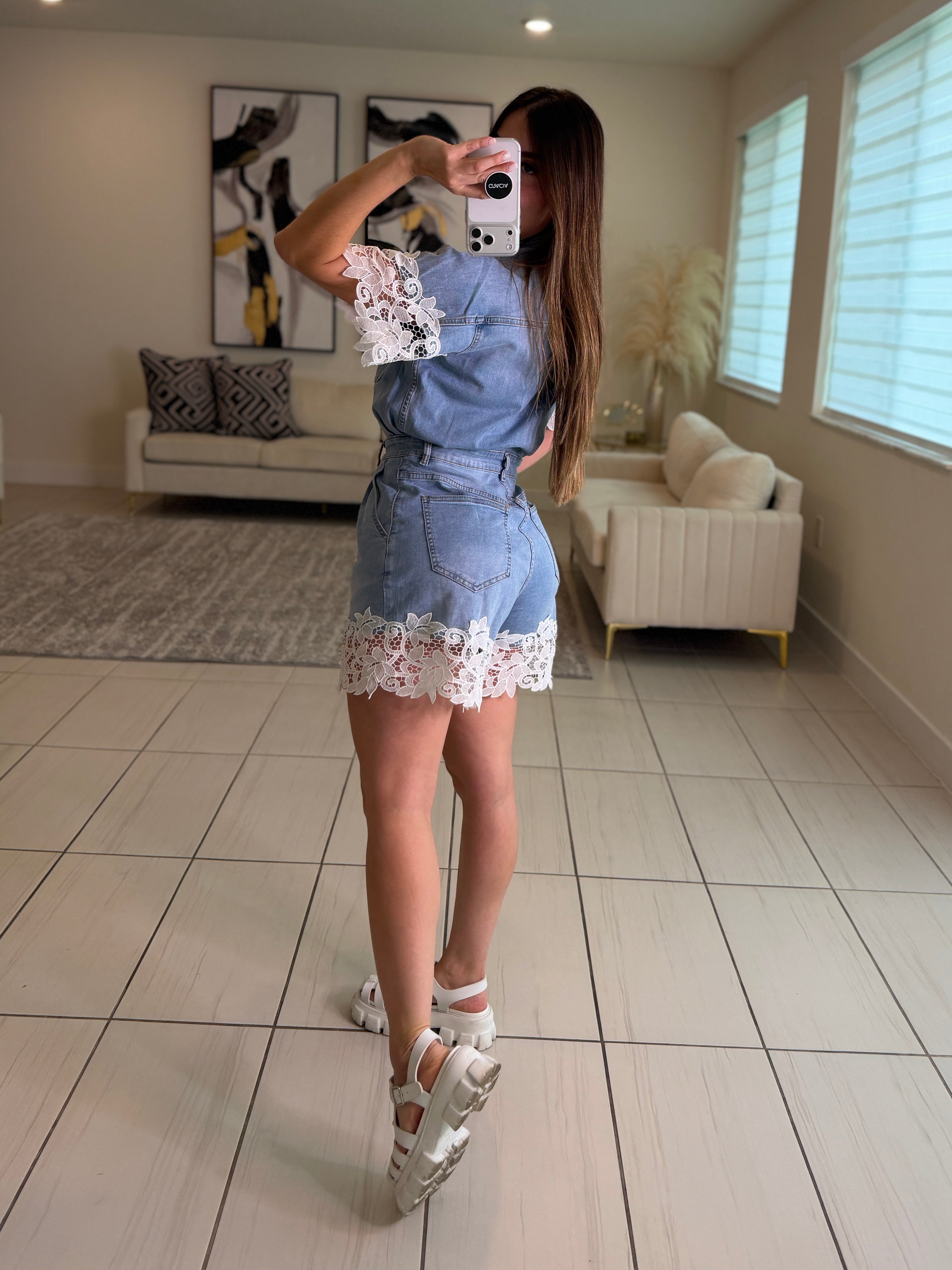 Summer Spicy Denim Romper
