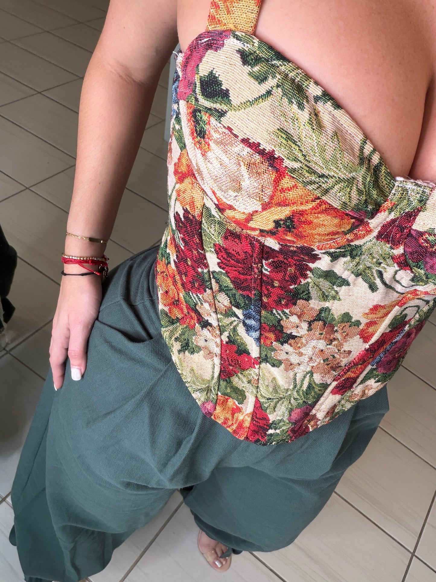 Sweetest Floral Crush Ruched Corset Top