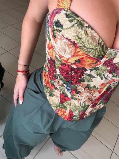 Sweetest Floral Crush Ruched Corset Top