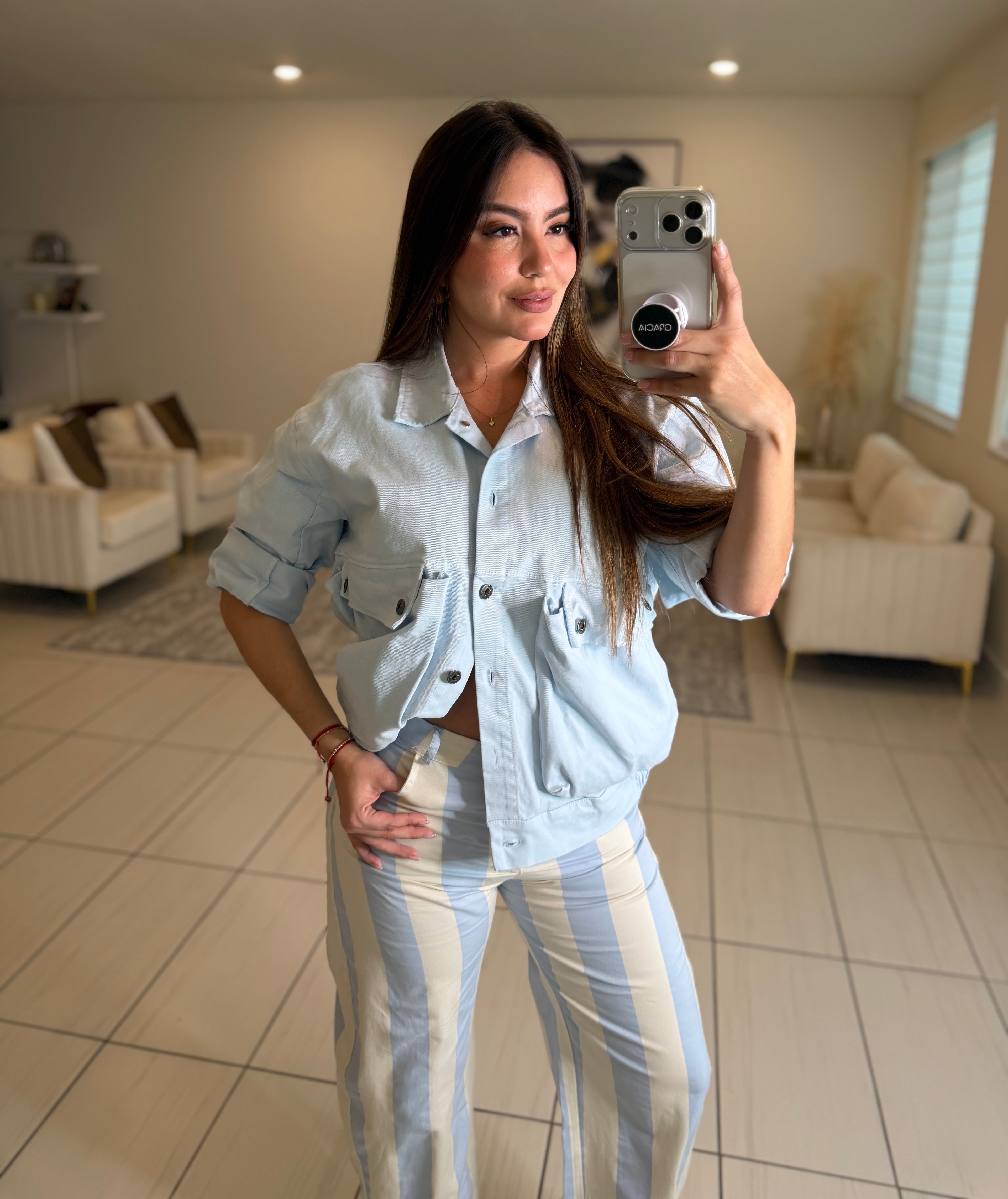 Gravity Flow Blue Bomber Jacket