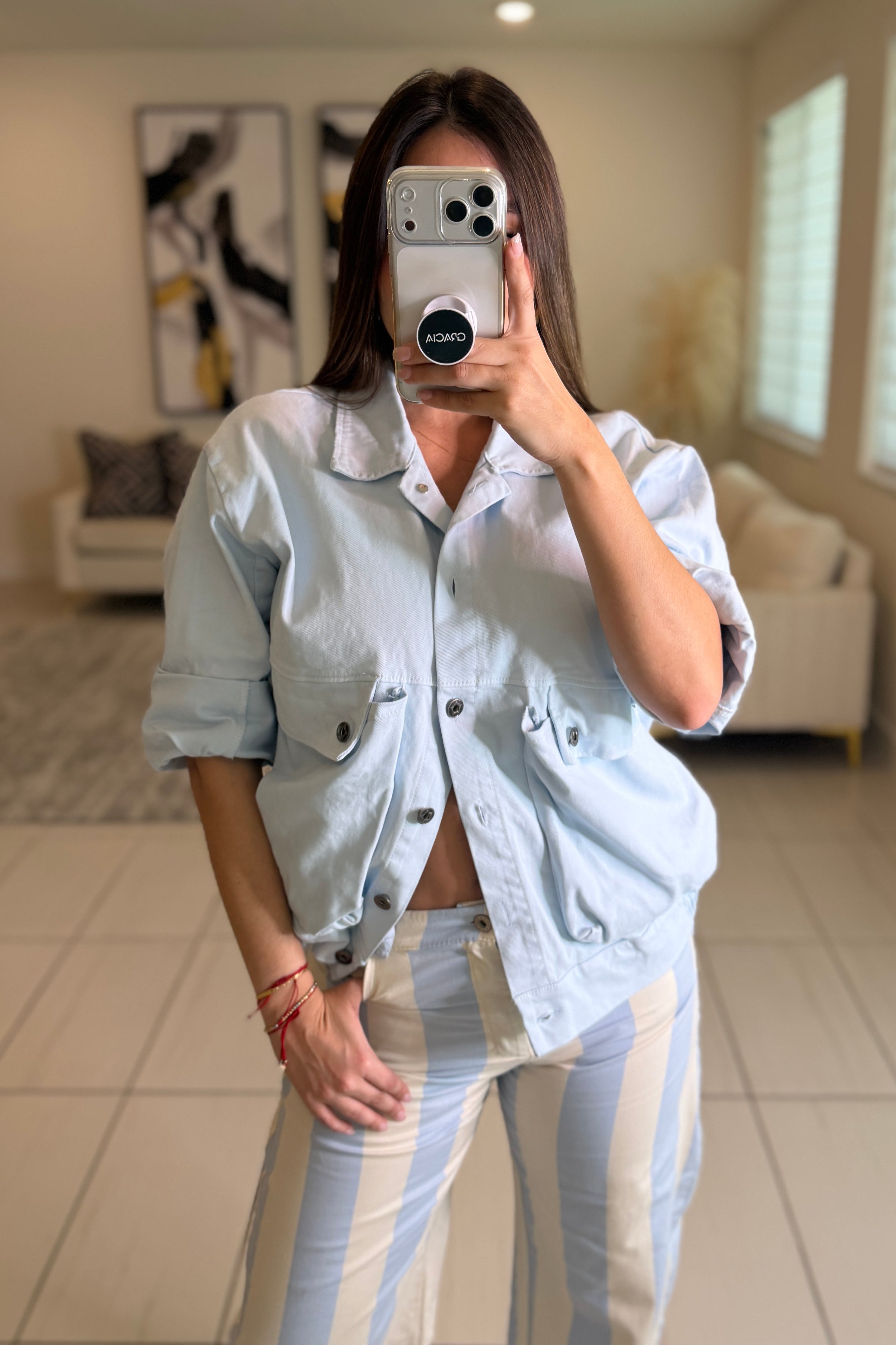 Gravity Flow Blue Bomber Jacket