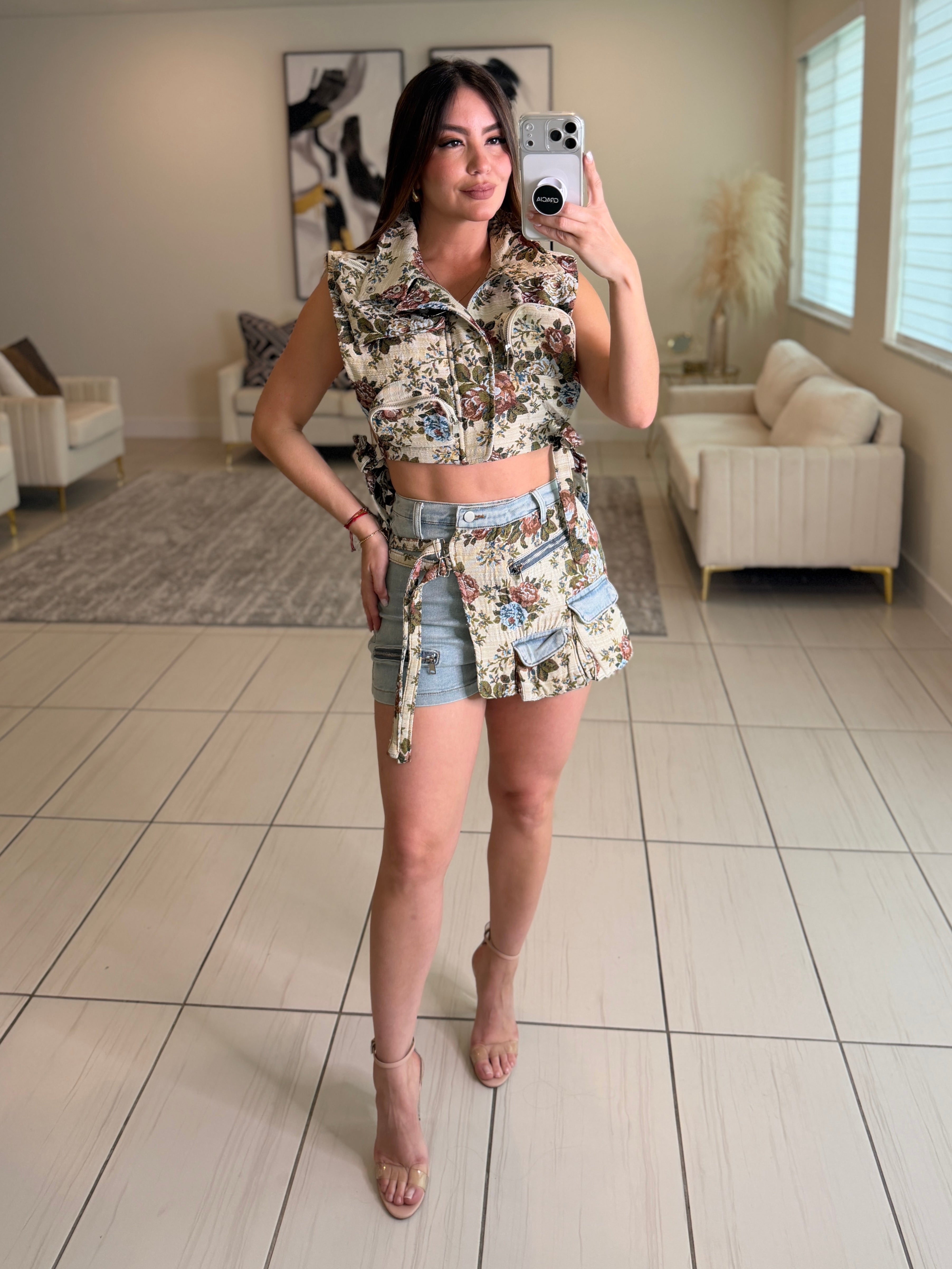 Mediterranean Denim Short Set