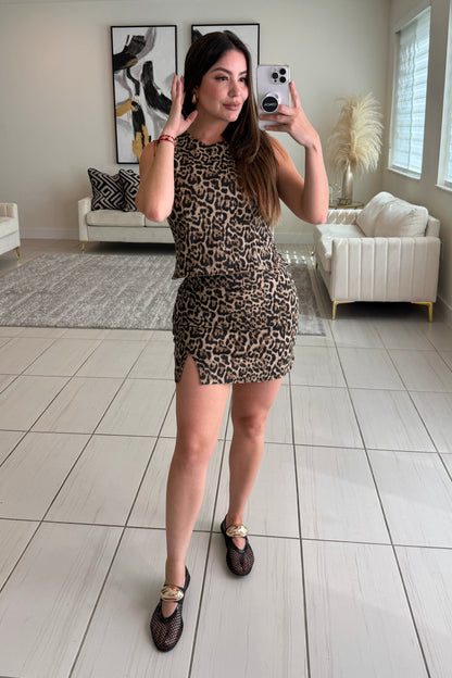 Fierce Streak Leopard Skort Set