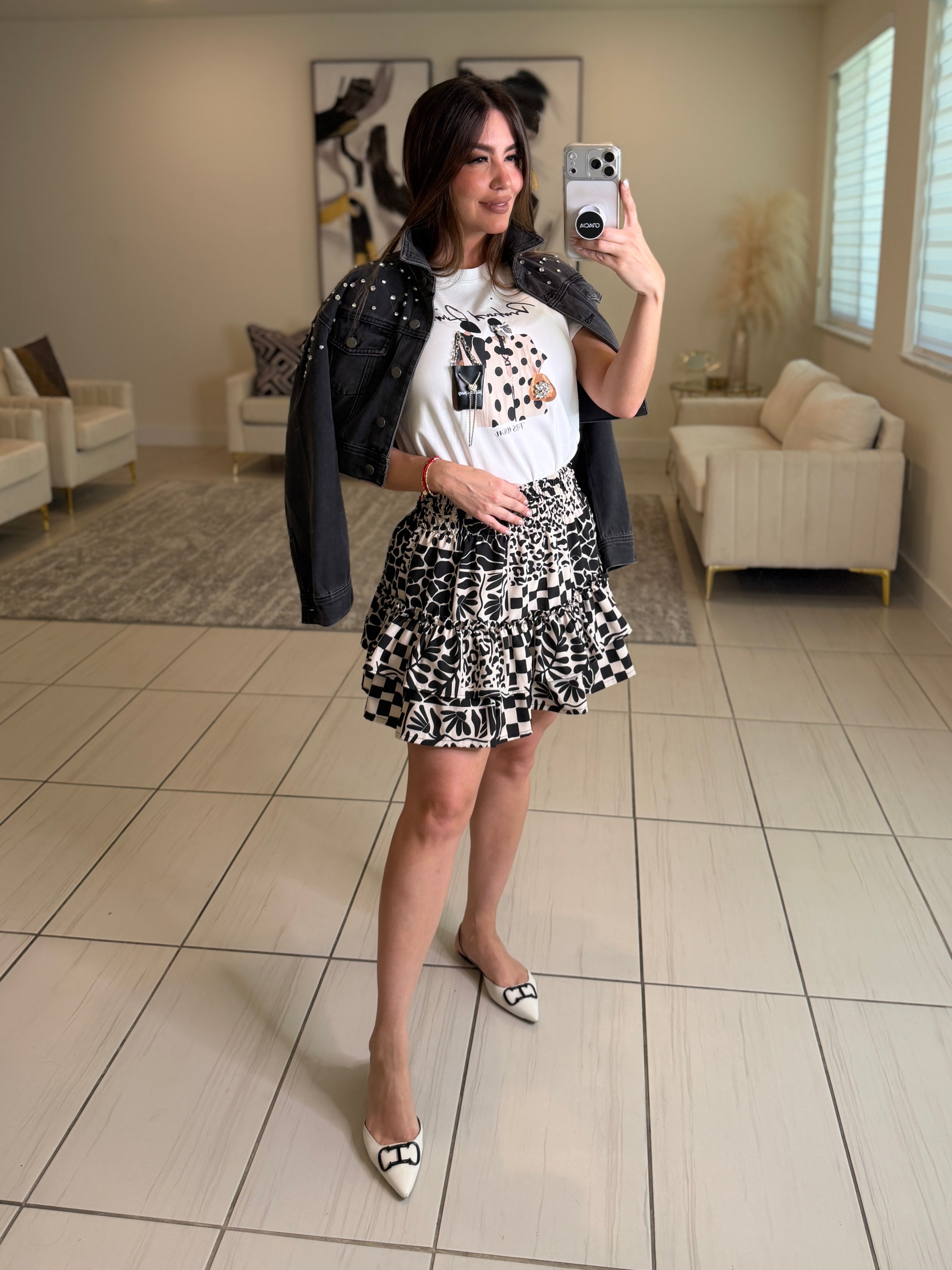 Pretty Bloom Black Skirt
