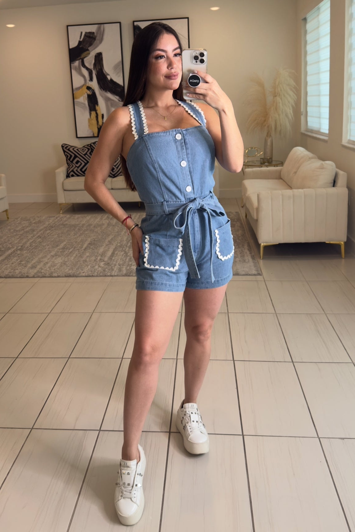 The Statement Light Denim Romper