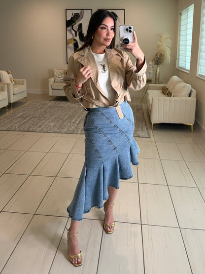 Veiled Motion Denim Skirt