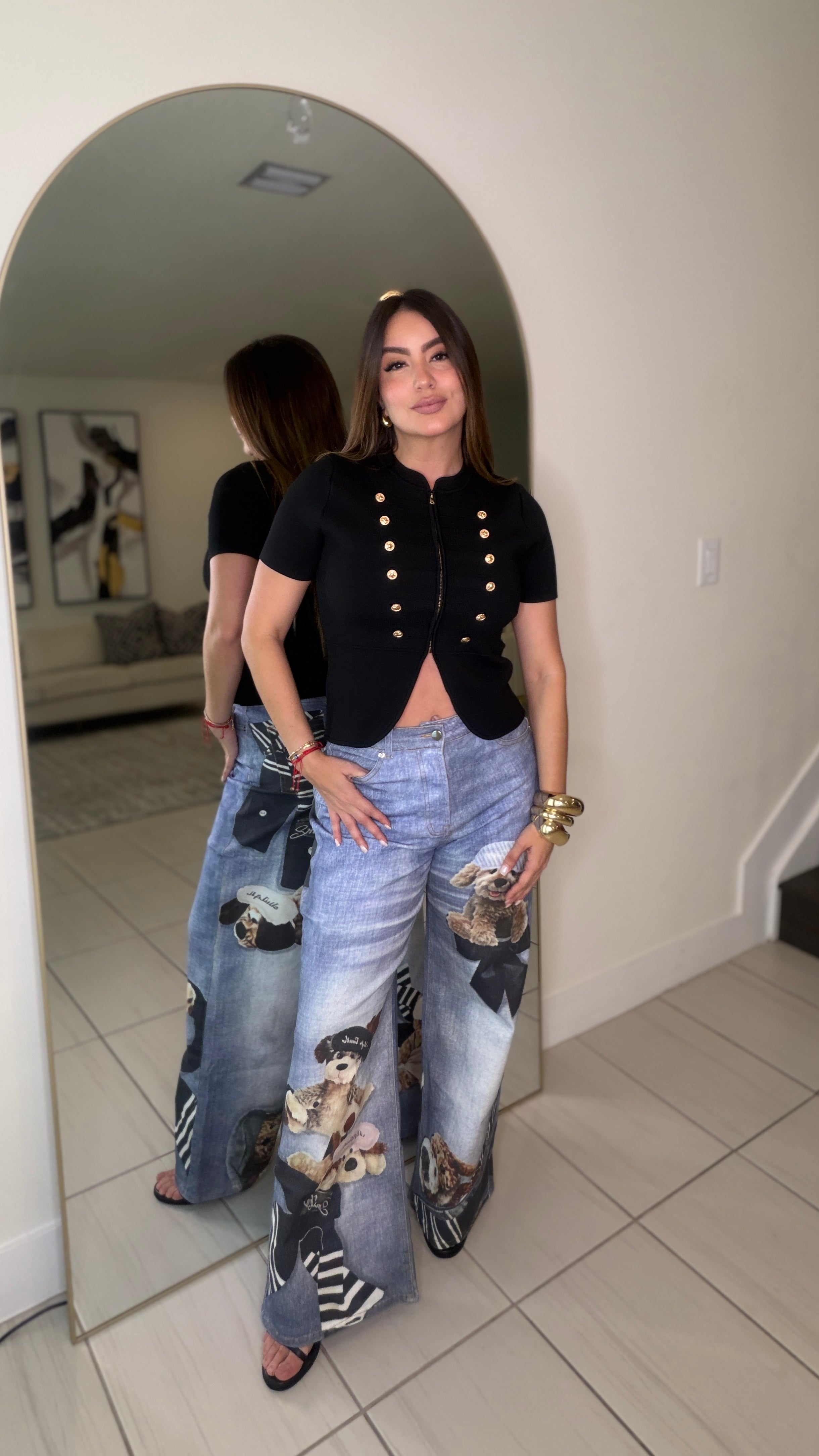 Charming Bear Printed Pants