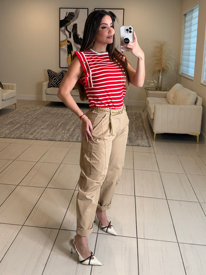 Sahara Muse Khaki Barrel Pants