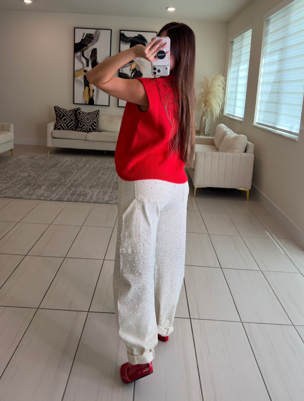 Charming Knit Red Vest