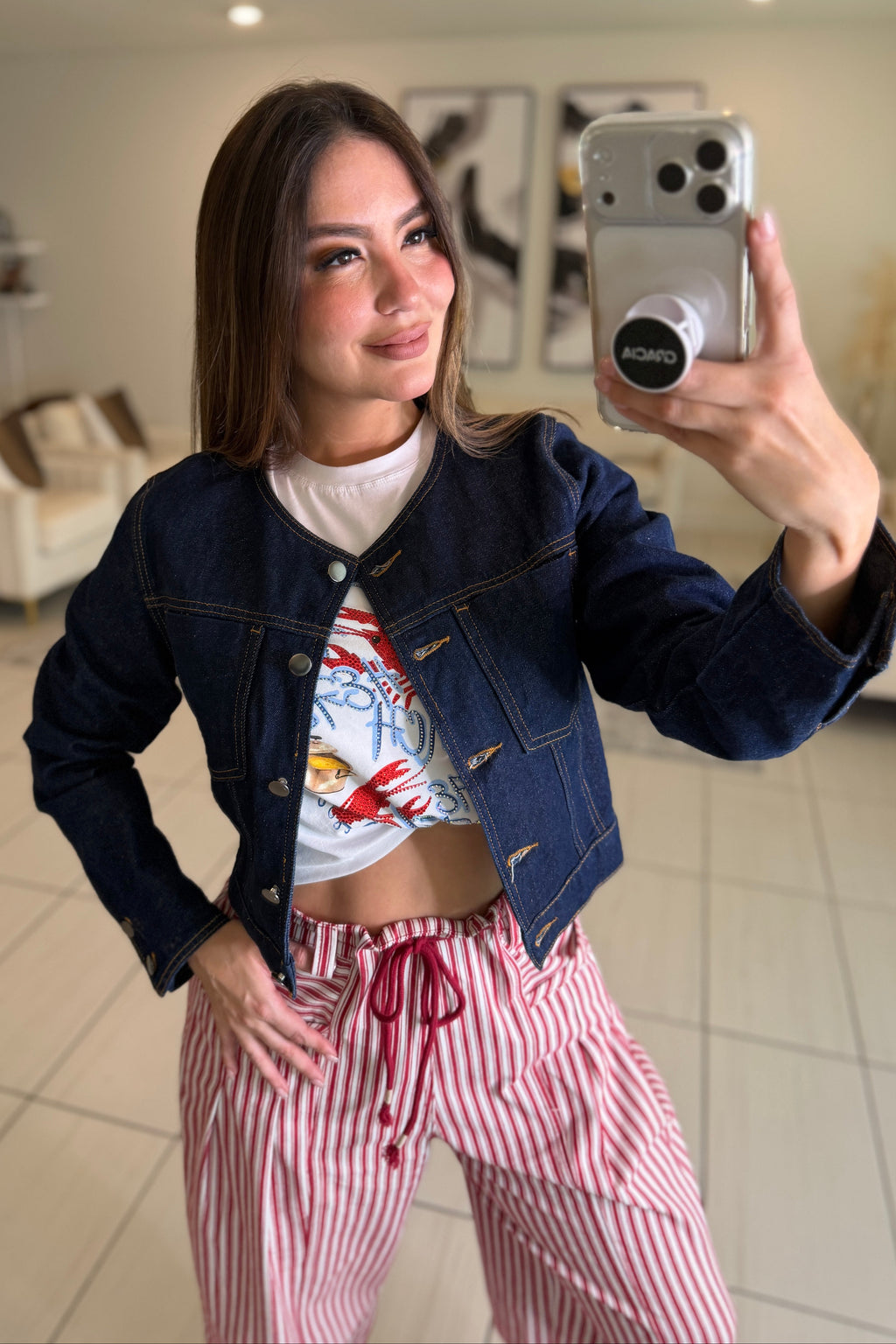 Power Poise Dark Denim Jacket