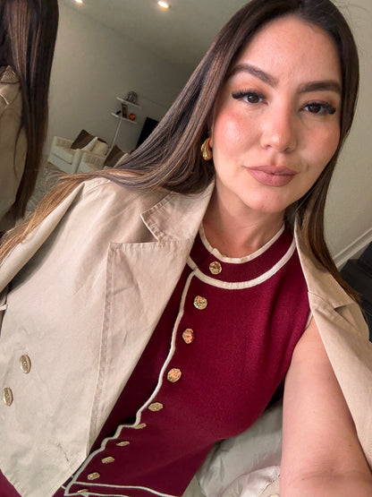 Divine Knit Red Wine Pant Set