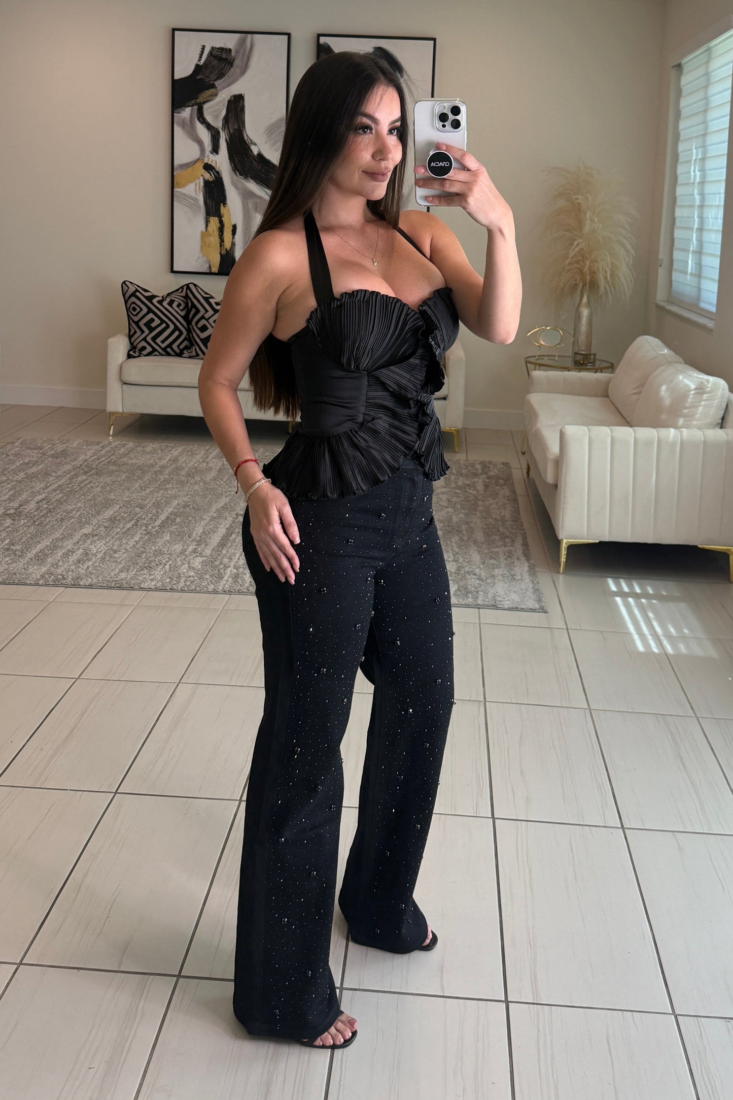 Brightness Rain Black Denim Pants