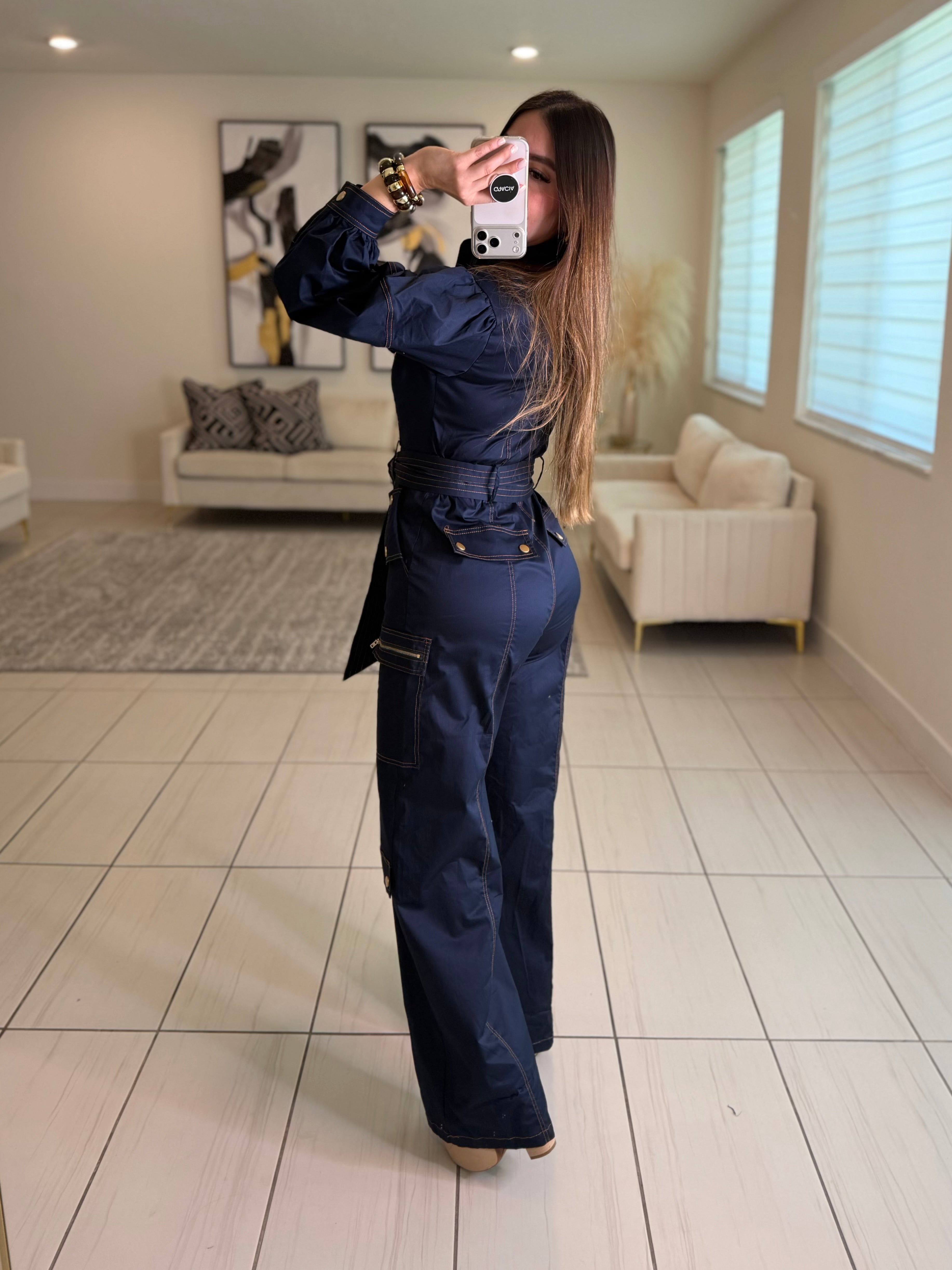 Secret Affair Navy Blue Jumpsuit