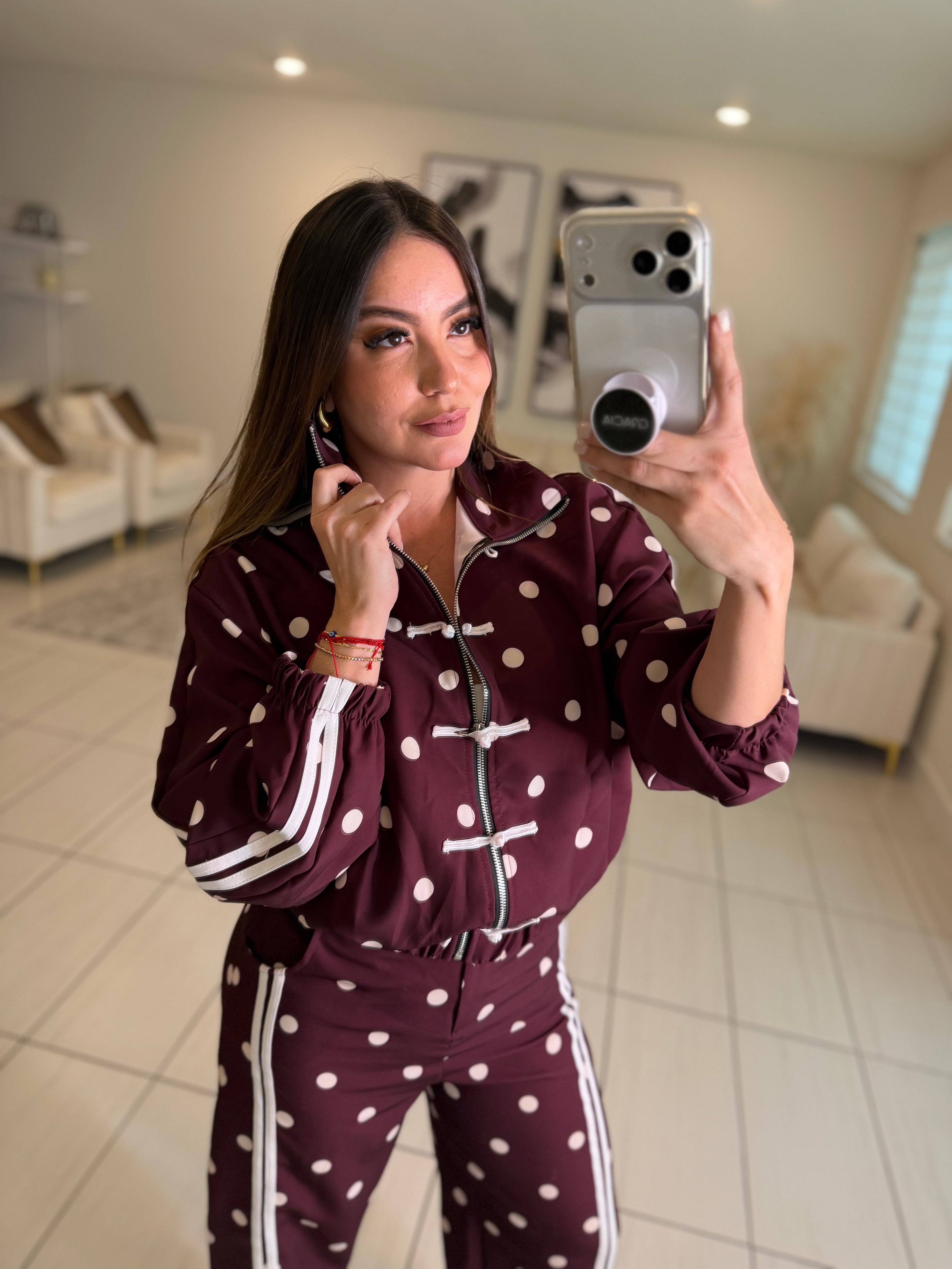 Oriental Polka Muse Burgundy Set