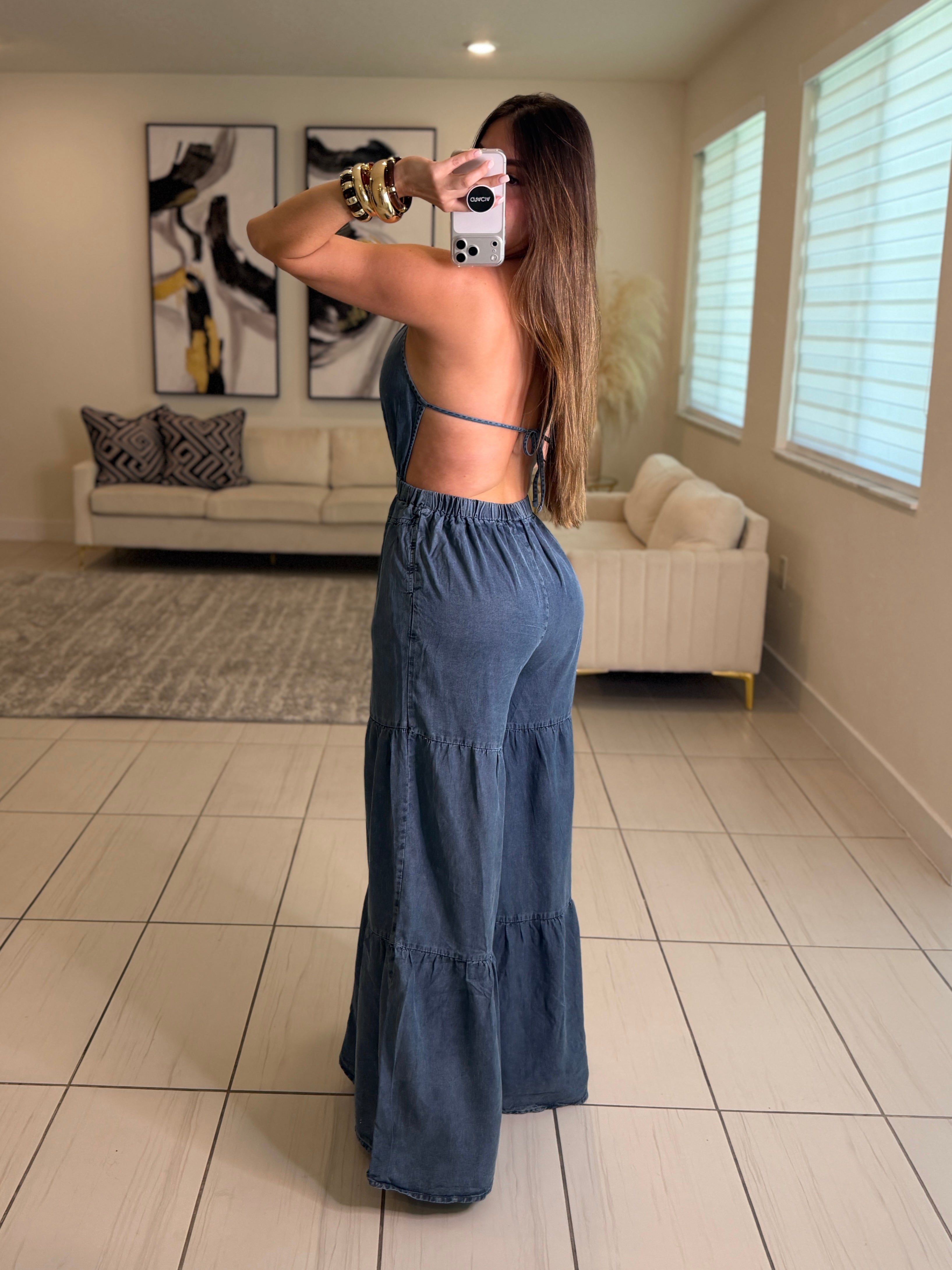 Irresistible Intentions Denim Jumpsuit