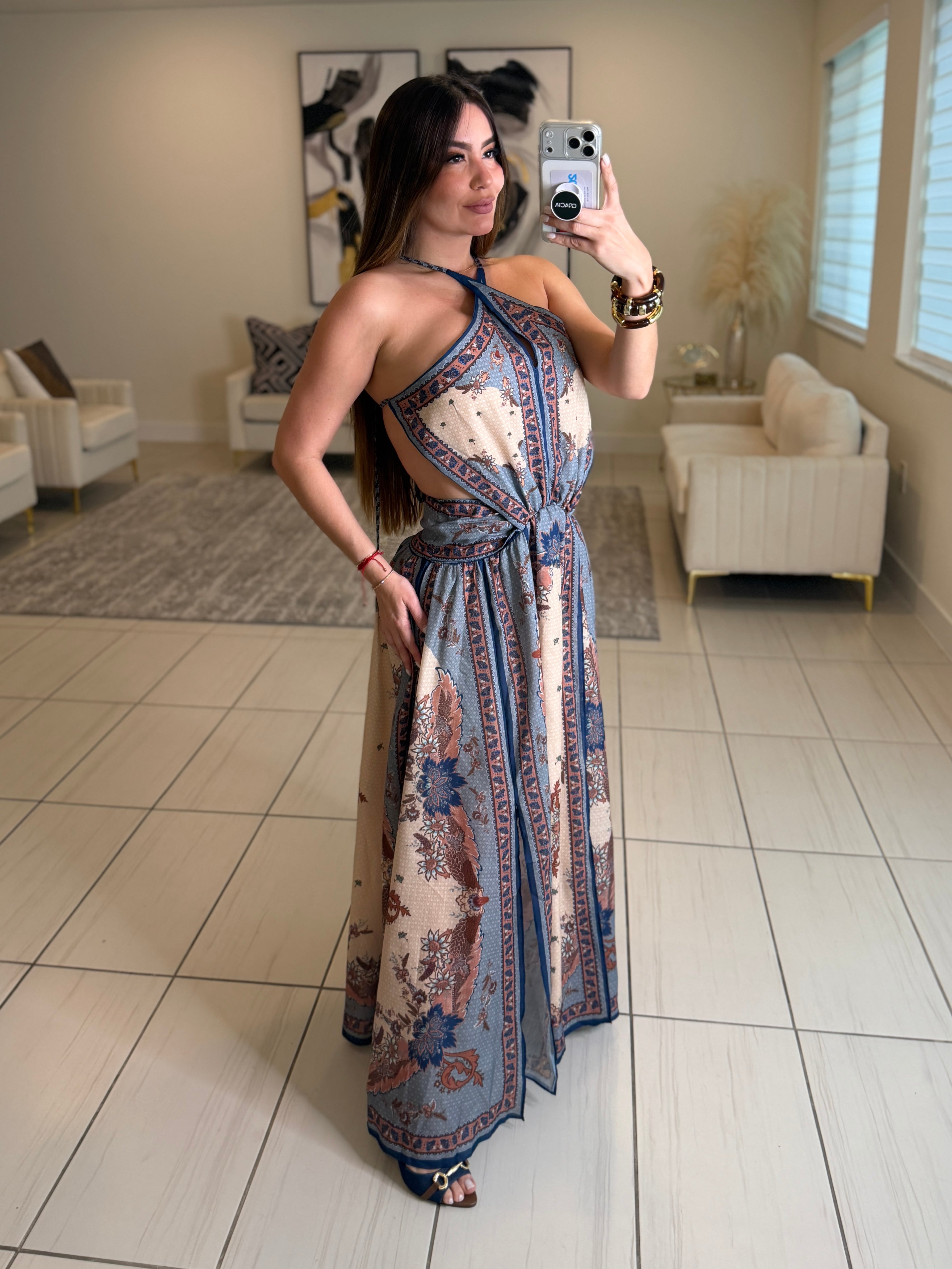 Ascension Plunge Halter Dress