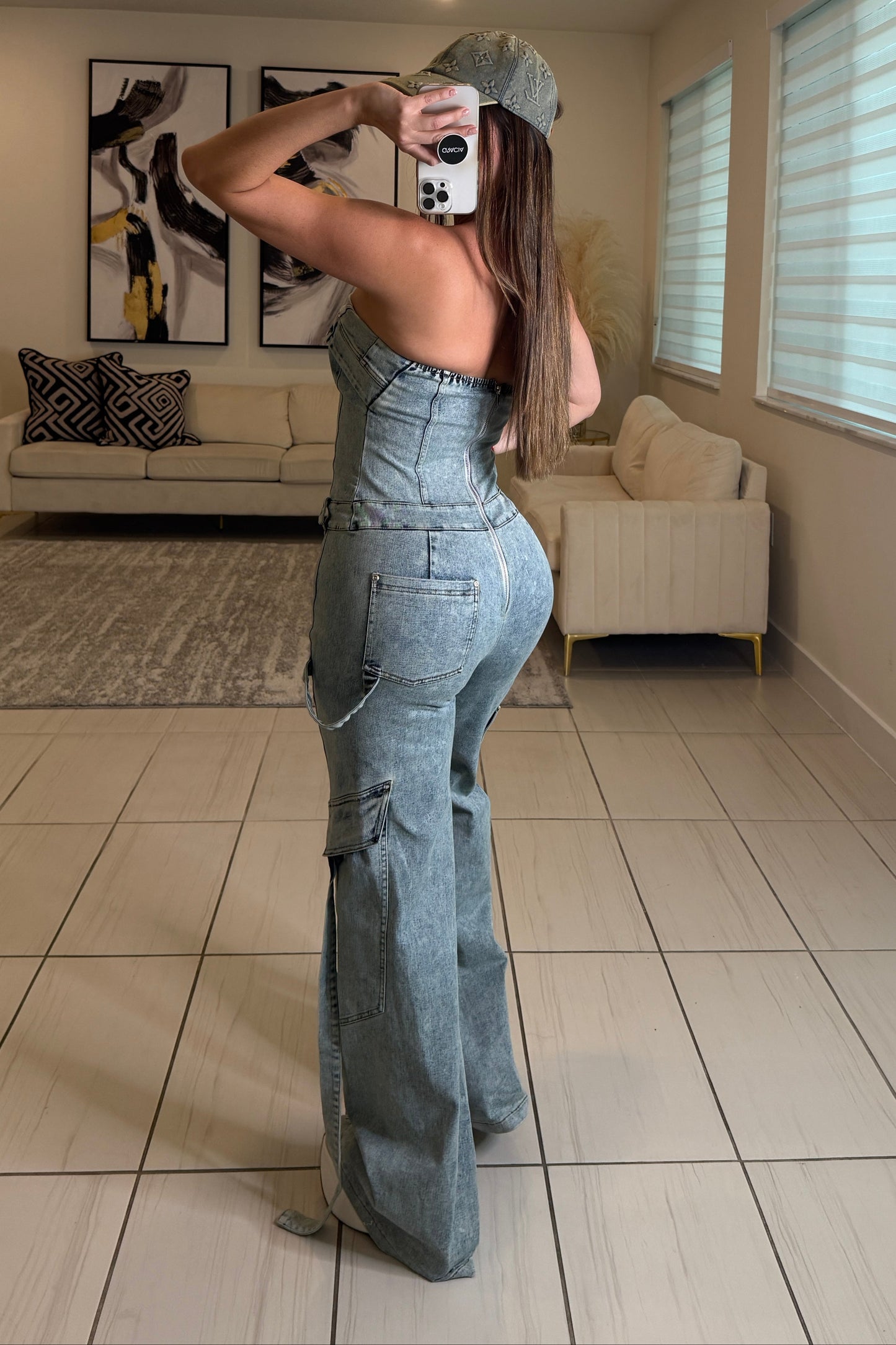 The Powerline Denim Jumpsuit