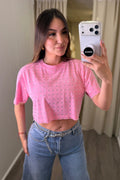 Glow Up Rhinestones Pink Top