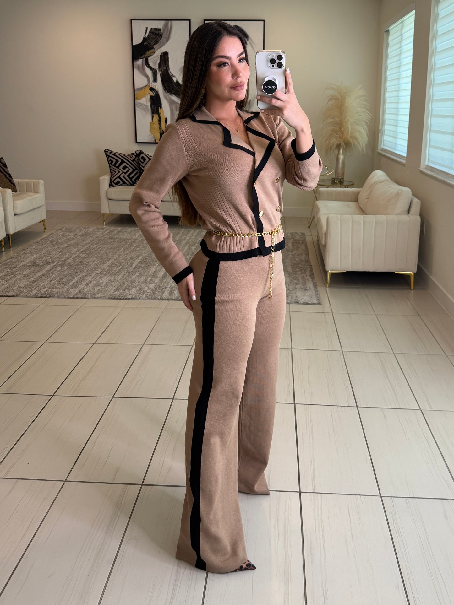 Instinctive Reign Mocha Knit Pant Set