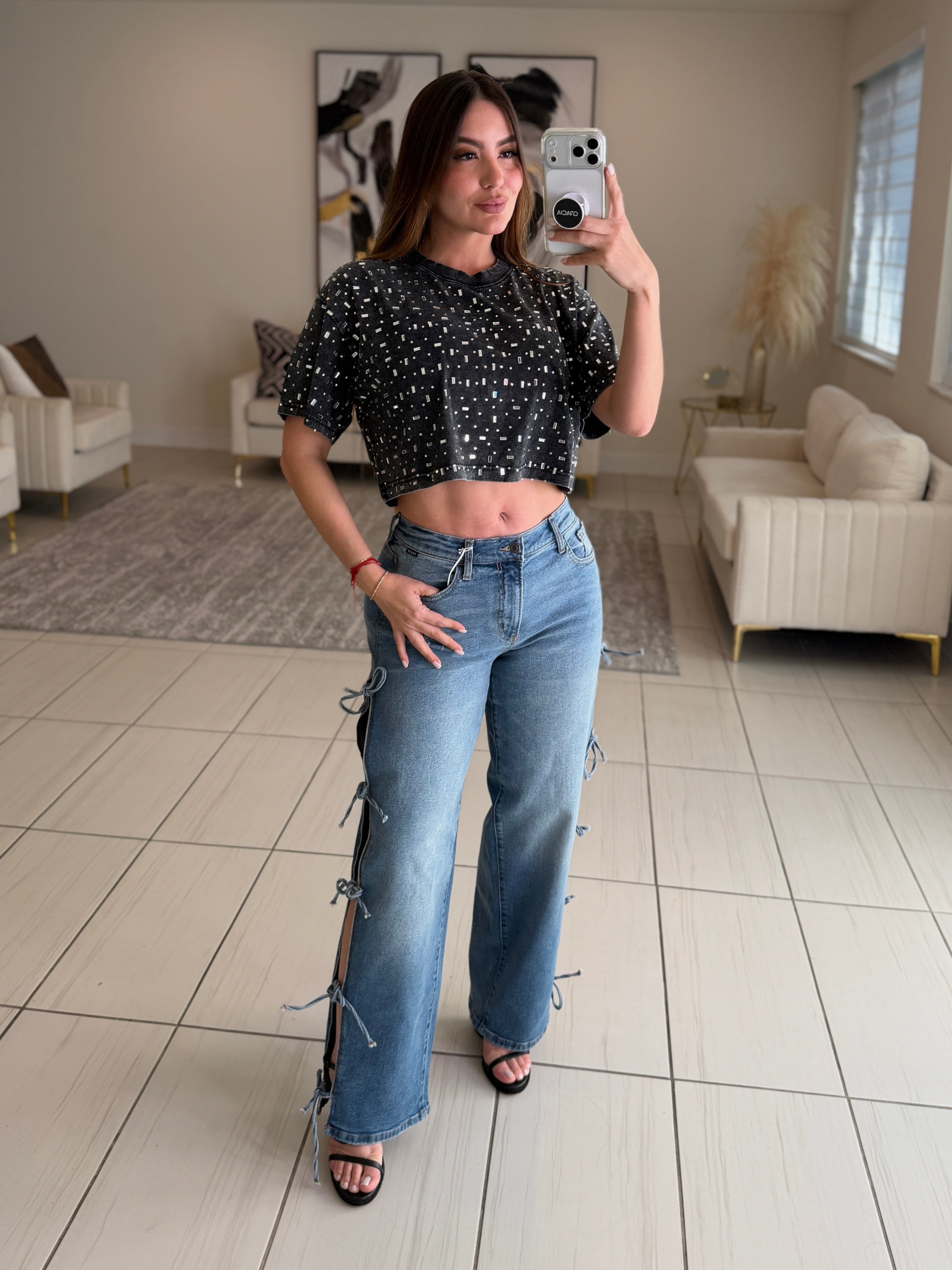 Everyday Bow Muse Denim Pants