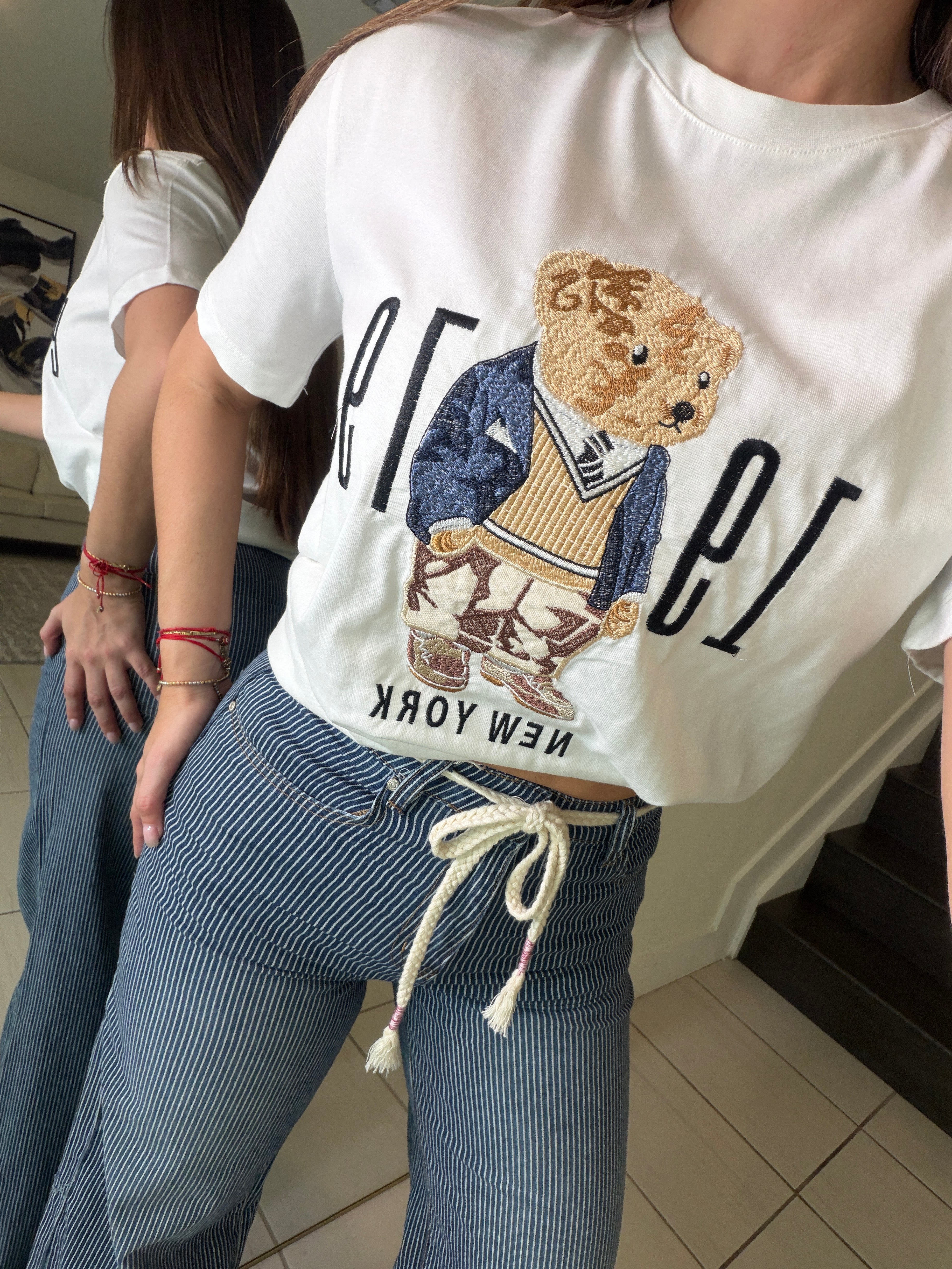 Power Lines Stripes Denim Pants