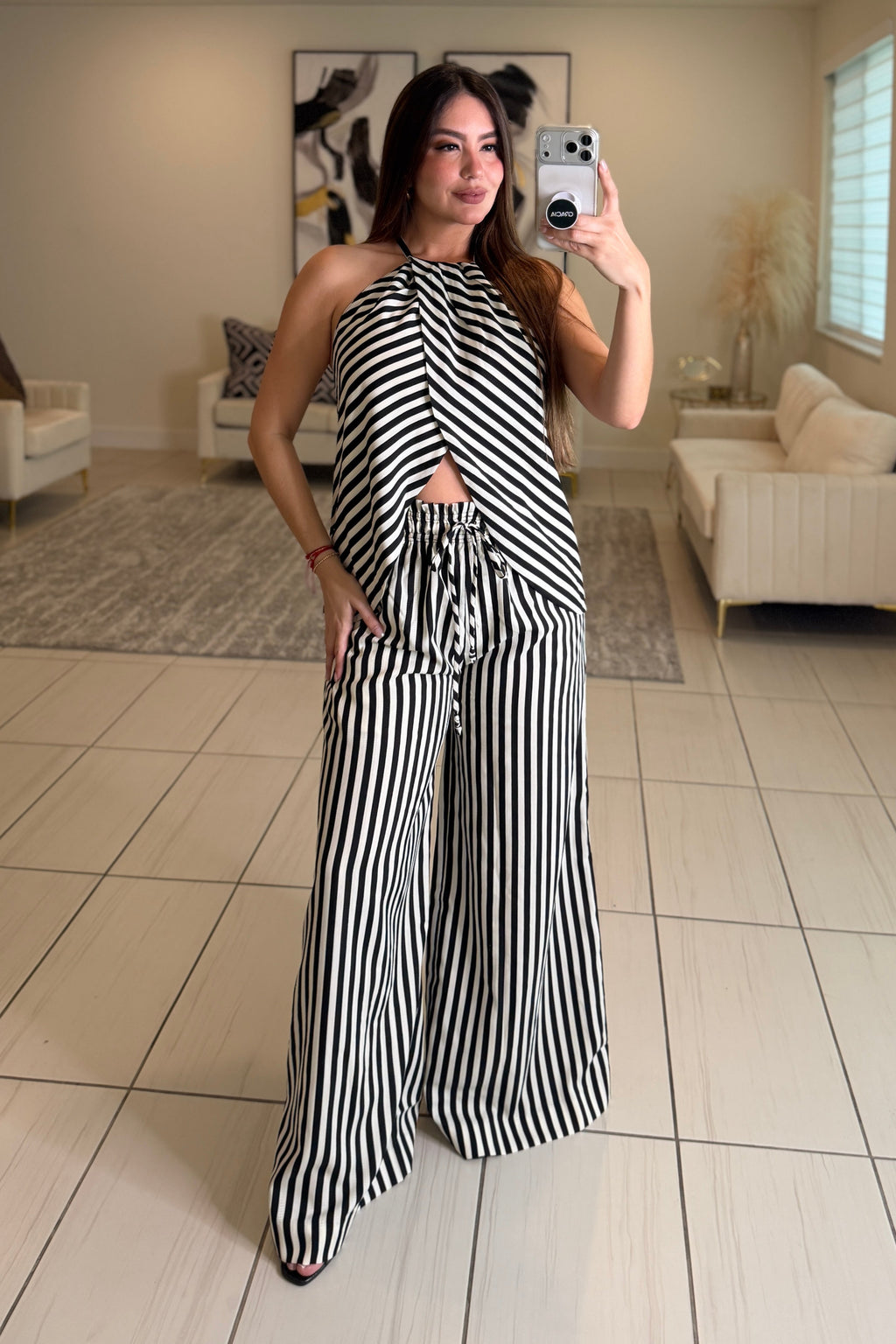 The Inner Stripes Black and White Pant Set