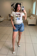 Flare Denim Short