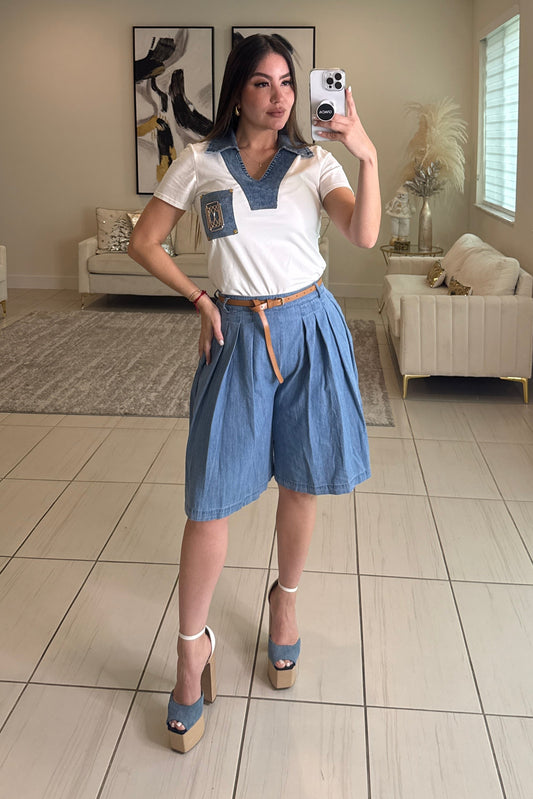 Dotted Charm White Top