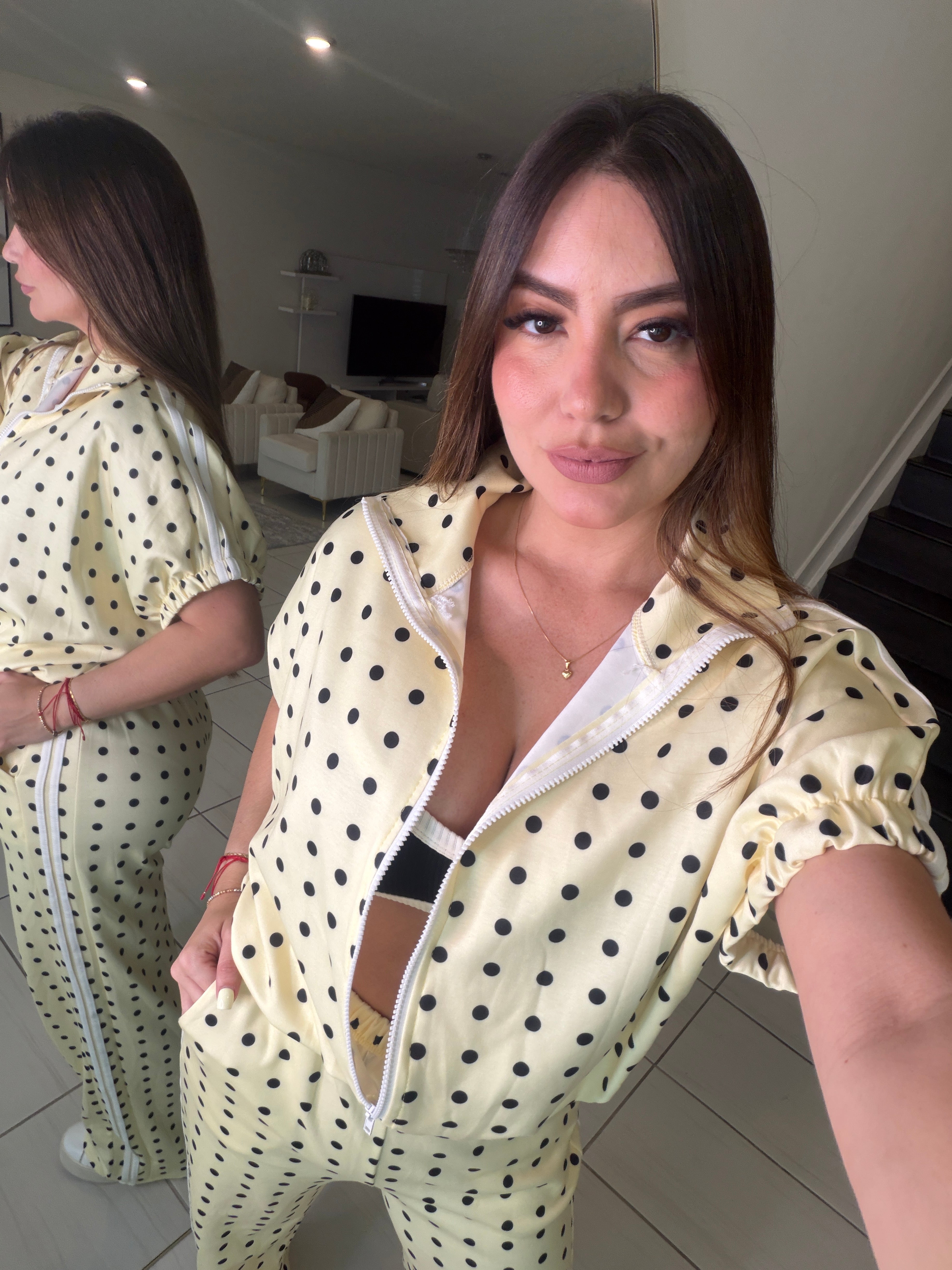 Italian Dots Yellow Pants Set