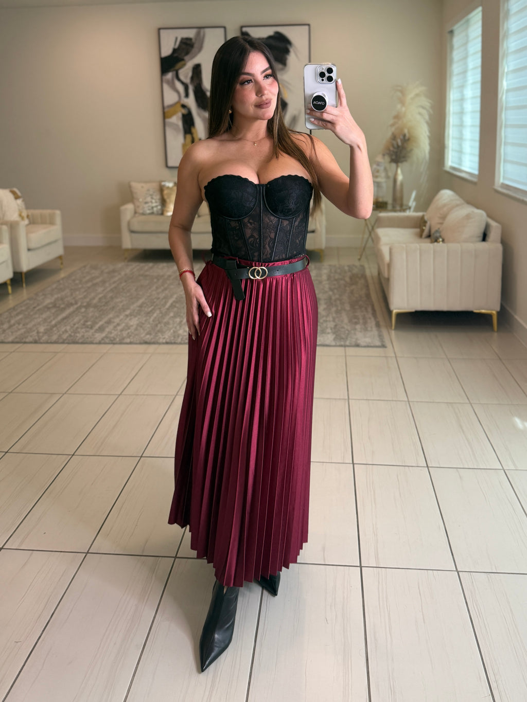 Luxe Serenity Black Corset Top