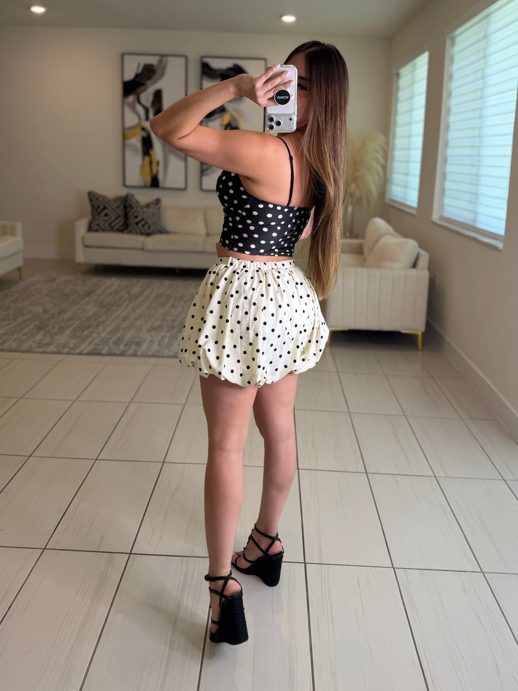 Sweetest Dots Balloon White Shorts
