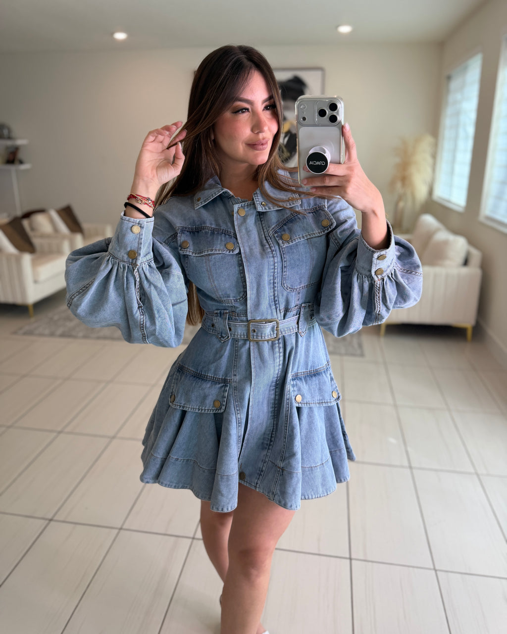 Luna Utility Denim Dress