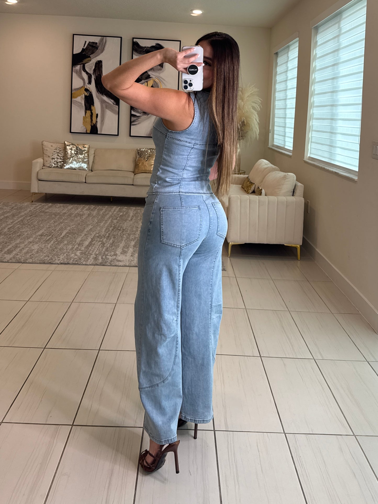 Modern Authority Light Denim Pant Set