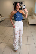 Solscite Petal Crochet White Pants
